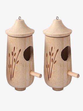Hummingbird Houses, Wood, 6", 2pk